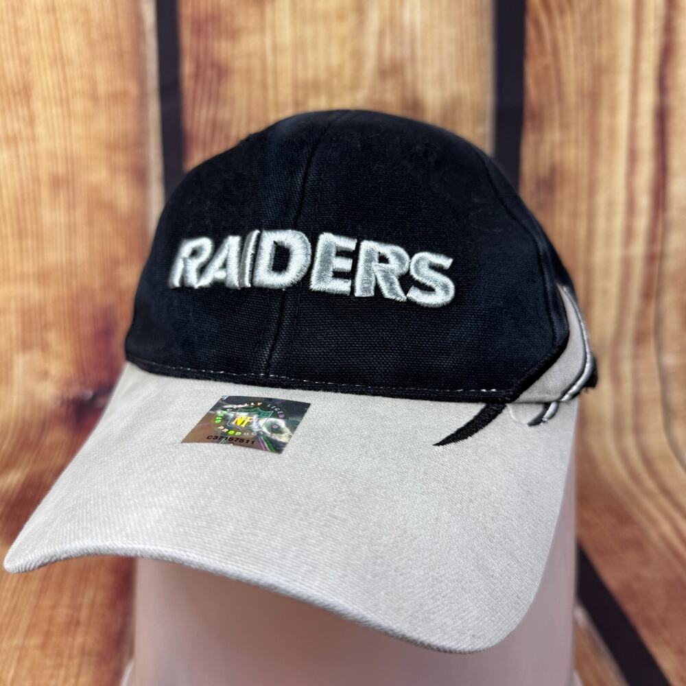 Vintage Oakland Raiders Hat Black Gray Sharktooth Strapback SPL 28 NFL Football